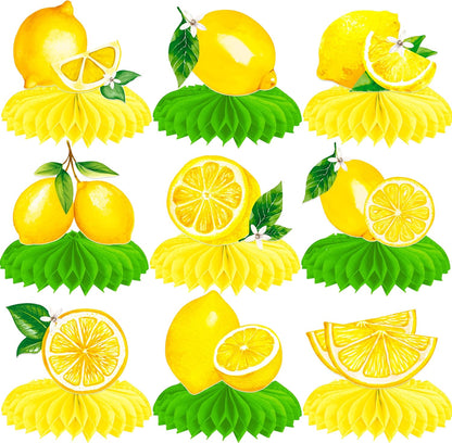 12pcs Lemon Honeycomb Table Centerpieces Lemonade Theme Party Decorations for Summer Fruit Birthday Bridal Shower Baby Shower Wedding Party Supplies