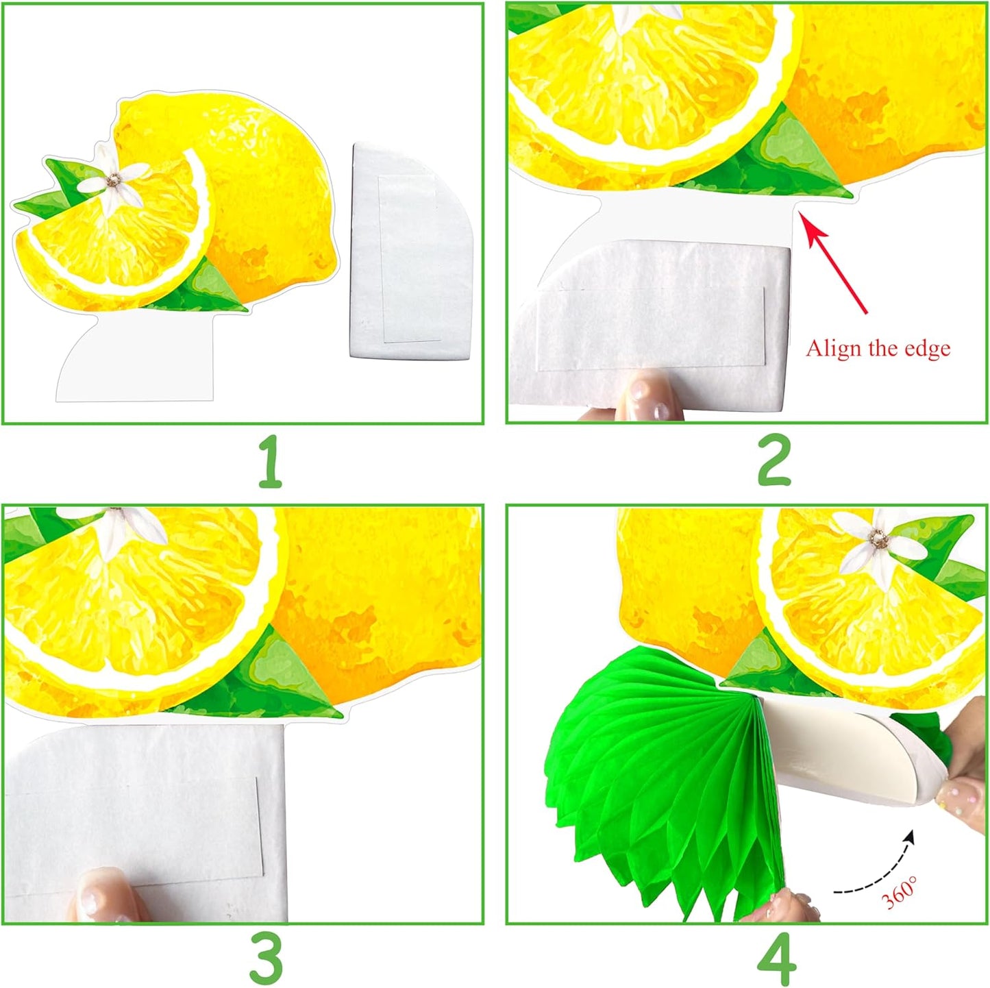 12pcs Lemon Honeycomb Table Centerpieces Lemonade Theme Party Decorations for Summer Fruit Birthday Bridal Shower Baby Shower Wedding Party Supplies