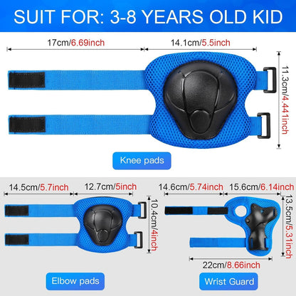 Kids Bike Helmet and Pads Set - Helmet with Knee Pads Elbow Pads Wrist Guards, CPSC Certified Adjustable Protective Gear for Girls Boys, for Bicycle Skate Scooter Skateboarding