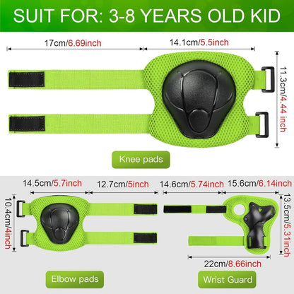 Kids Bike Helmet and Pads Set - Helmet with Knee Pads Elbow Pads Wrist Guards, CPSC Certified Adjustable Protective Gear for Girls Boys, for Bicycle Skate Scooter Skateboarding