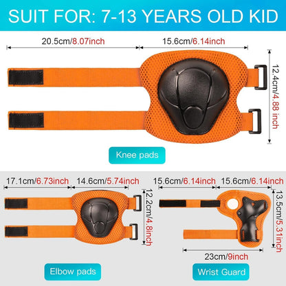 Kids Bike Helmet and Pads Set - Helmet with Knee Pads Elbow Pads Wrist Guards, CPSC Certified Adjustable Protective Gear for Girls Boys, for Bicycle Skate Scooter Skateboarding