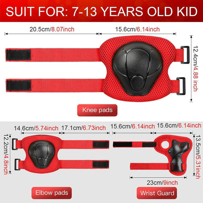 Kids Bike Helmet and Pads Set - Helmet with Knee Pads Elbow Pads Wrist Guards, CPSC Certified Adjustable Protective Gear for Girls Boys, for Bicycle Skate Scooter Skateboarding