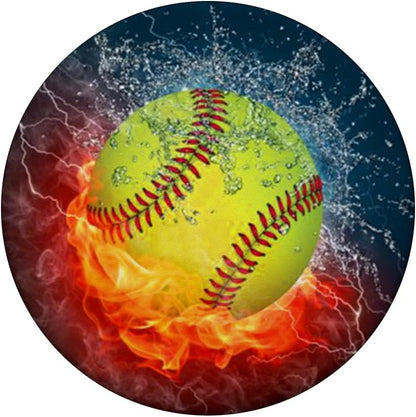 Cool Softball Fire and Ice Player Gift Design For Girls Team PopSockets Adhesive PopGrip