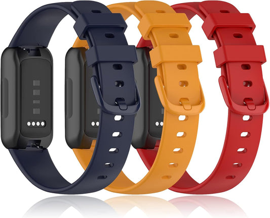 Bands Compatible with Fitbit Inspire 3 Smart Watch Band Replacement Wristband Strap Bracelet Silicone Accessory for Women Men S/L Size, 3 Pack