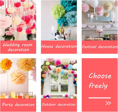 Yellow Paper Pom Poms - 10",12" Tissue Pom Poms Decorations for Party Hanging Decor - 12 Piece Set