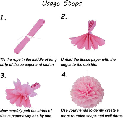 Yellow Paper Pom Poms - 10",12" Tissue Pom Poms Decorations for Party Hanging Decor - 12 Piece Set