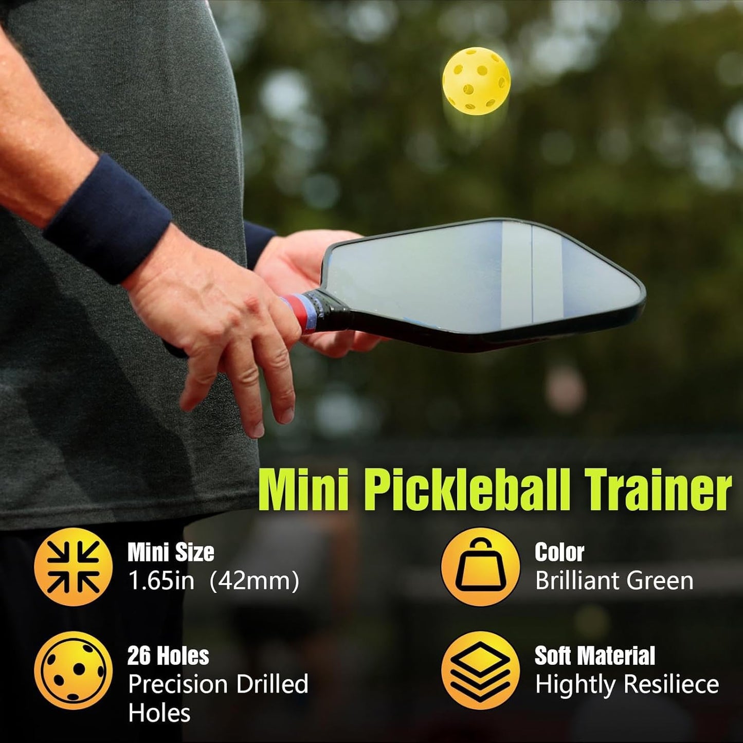 Mini Pickleball Training Balls - Warm Up Pickleball Drills, Enhance Reaction Time & Hand-Eye Coordination | Ideal Gift for All Ages and Skill Level