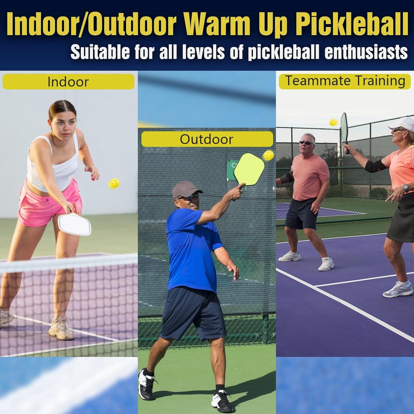 Mini Pickleball Training Balls - Warm Up Pickleball Drills, Enhance Reaction Time & Hand-Eye Coordination | Ideal Gift for All Ages and Skill Level