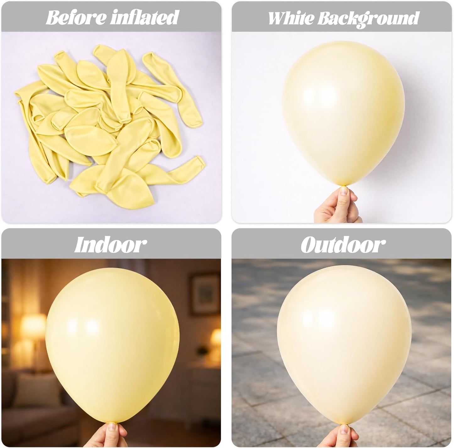 110pcs Pastel Yellow Light Yellow Latex Party Balloons, 12inch | for Graduation, Easter, Wedding, Birthday, Bridal Shower, Sunflower Party, Baby Shower, Anniversary Party Decorations