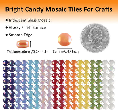 Iridescent Glass Mosaic Tiles for Crafts Bulk, 200g Mosaic Glass Pieces,Stained Mosaic Craft Supplies for Garden Christmas Ornaments,Mosaic DIY Art Kit