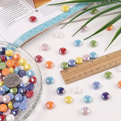 Iridescent Glass Mosaic Tiles for Crafts Bulk, 200g Mosaic Glass Pieces,Stained Mosaic Craft Supplies for Garden Christmas Ornaments,Mosaic DIY Art Kit
