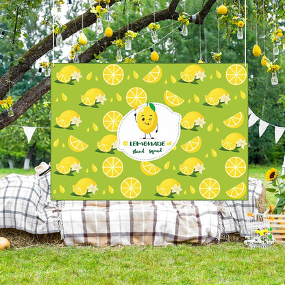 Lemonade Tablecloth 45 x 31 Inch Lemonade Stand Table Cloth with Ribbon Washable Fabric Polyester Rectangle Table Cover for Lemon Party Supplies Summer Beach Party Decorations Yellow
