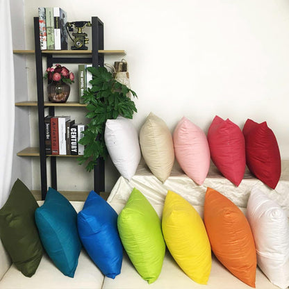 4-Pack 100% Cotton Comfortable Solid Decorative Throw Pillow Case Square Cushion Cover Pillowcase Sublimation Blank Pillow Covers DIY Throw Pillowcase for Sofa(18x18inch/45x45cm,Lemon Yellow)