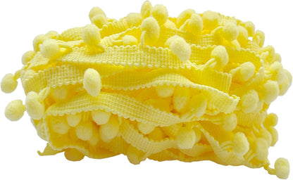 Pom Pom Trim 6 Yards 12mm Ball Fringe Trim for Sewing Accessory Decoration DIY Crafts (Light Yellow, 12mm 181217)
