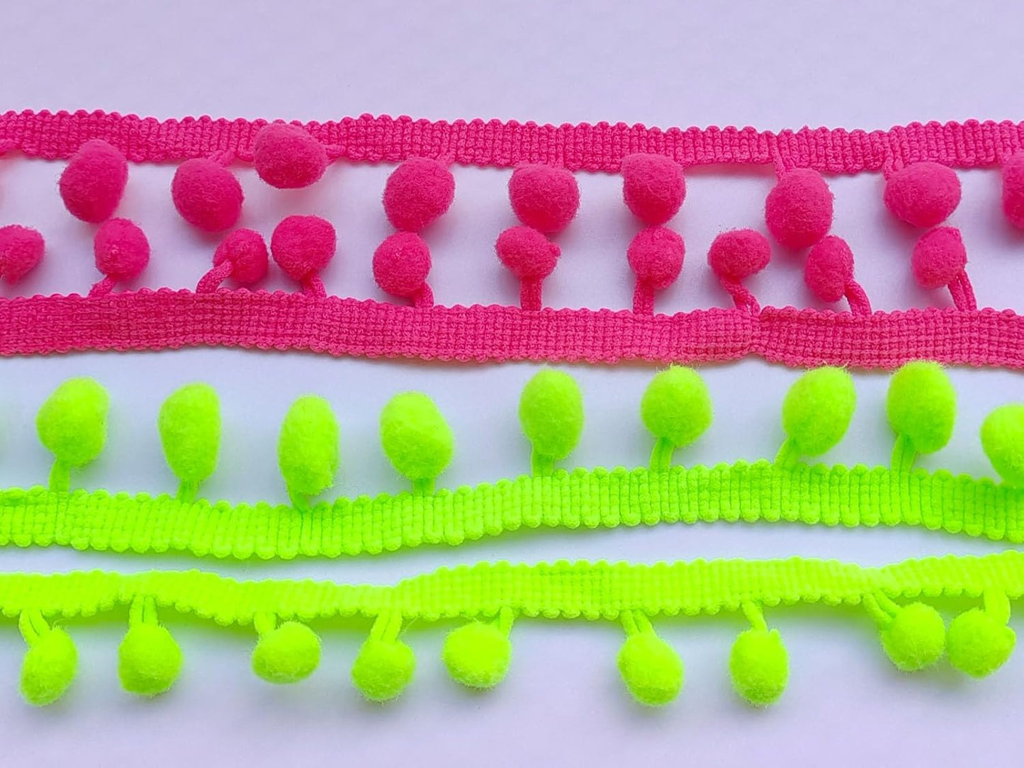 Pom Pom Trim 6 Yards 12mm Ball Fringe Trim for Sewing Accessory Decoration DIY Crafts (Light Yellow, 12mm 181217)