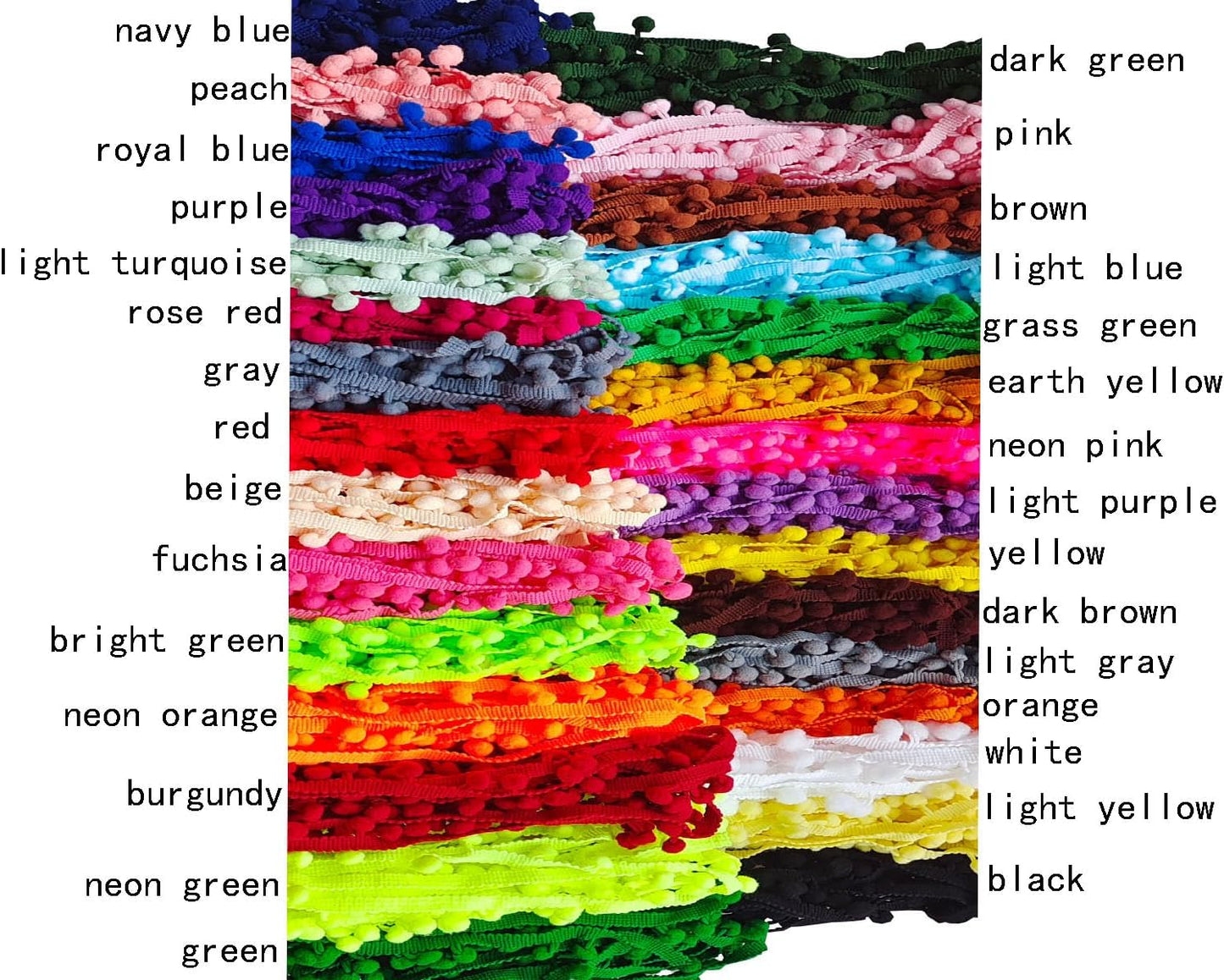 Pom Pom Trim 6 Yards 12mm Ball Fringe Trim for Sewing Accessory Decoration DIY Crafts (Light Yellow, 12mm 181217)