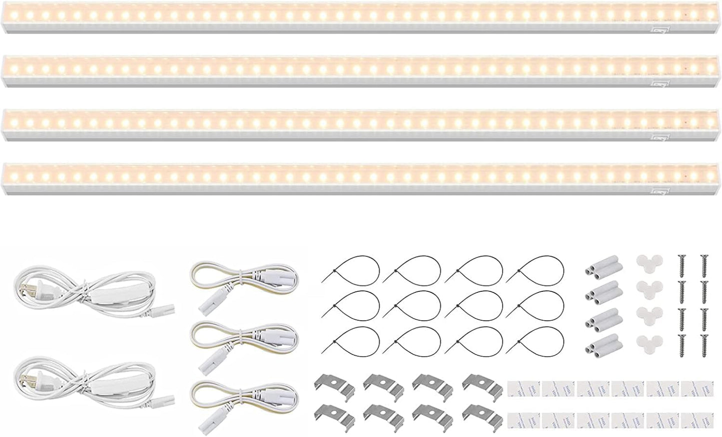 Grow Lights for Indoor Plants Full Spectrum, 2ft 40W (4 x 10W), T5 Plant Lights for Indoor Plants, Greenhouse, Plug and Play, Yellow, 4-Pack