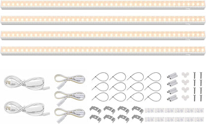 Grow Lights for Indoor Plants Full Spectrum, 2ft 40W (4 x 10W), T5 Plant Lights for Indoor Plants, Greenhouse, Plug and Play, Yellow, 4-Pack