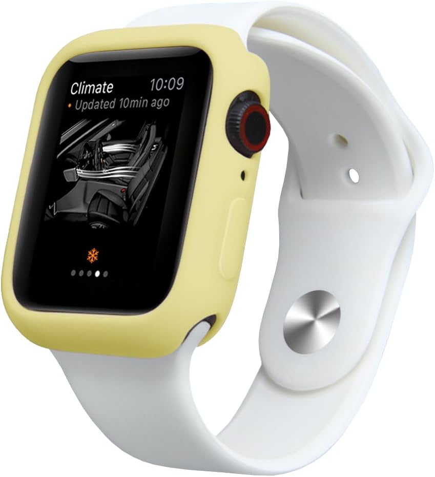Soft Candy Colors Case for Apple Watch Series 4/5/6/SE 40MM, Ultra Thin TPU Shockproof Smart Watch Cases Bumper Cover for iWatch Series [No Screen] Yellow