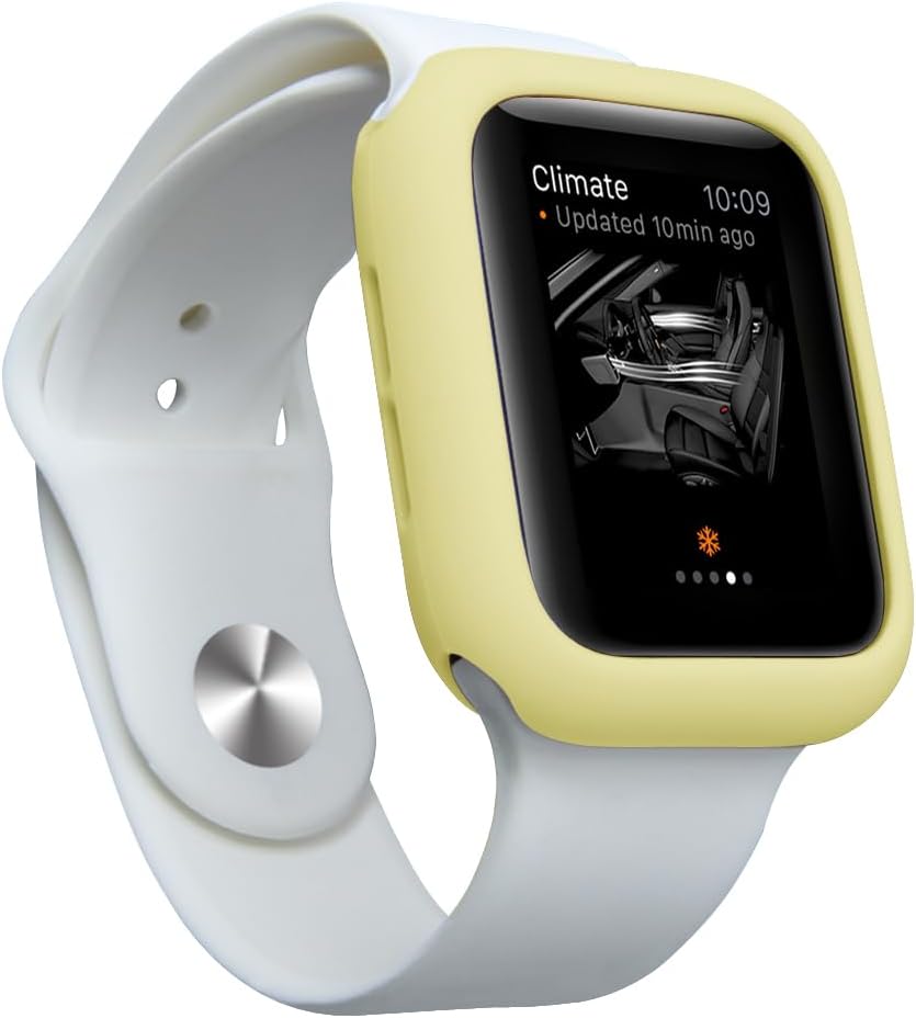 Soft Candy Colors Case for Apple Watch Series 4/5/6/SE 40MM, Ultra Thin TPU Shockproof Smart Watch Cases Bumper Cover for iWatch Series [No Screen] Yellow
