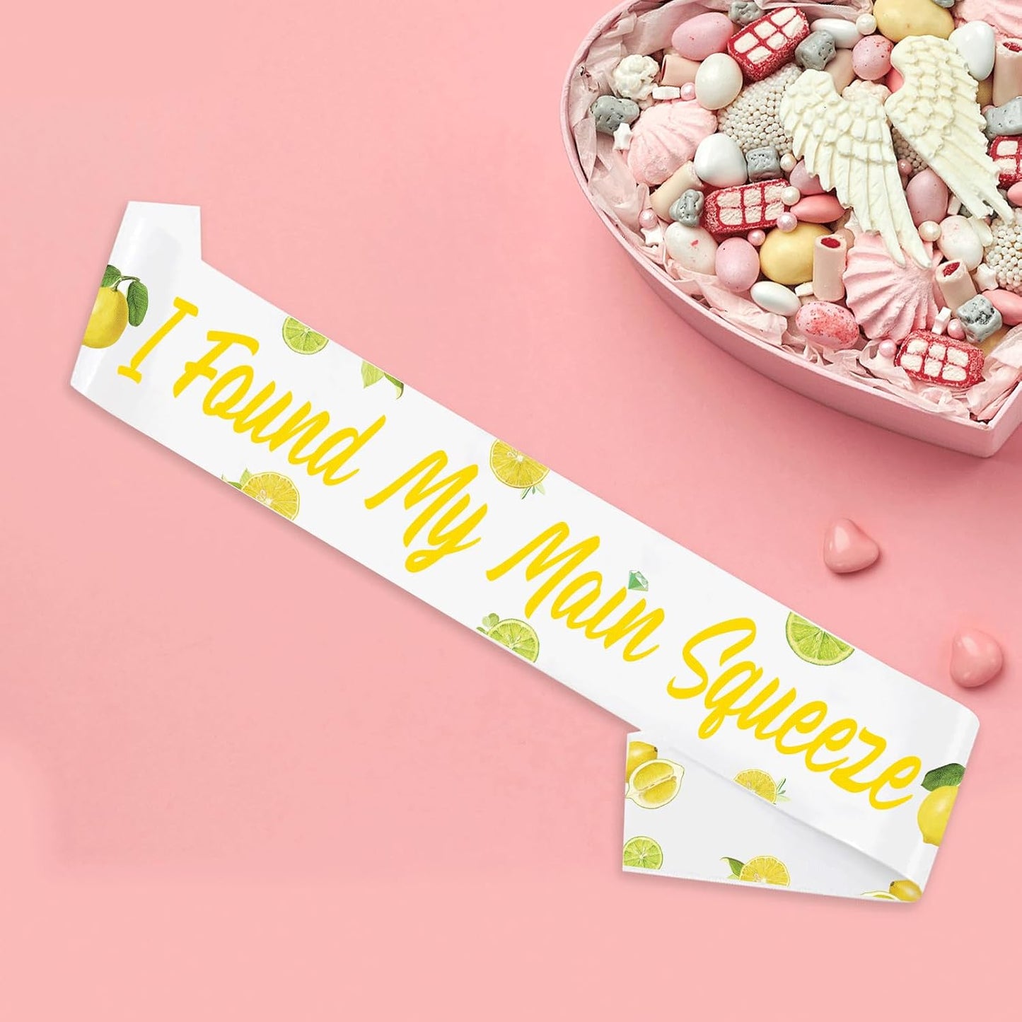 I Found My Main Squeeze Sash, Yellow Lemon Bride To Be Sash for Capri Lemon Bachelorette Bridal Shower Wedding Engagement Party Supplies Decorations, Ideas, Gifts, Favors