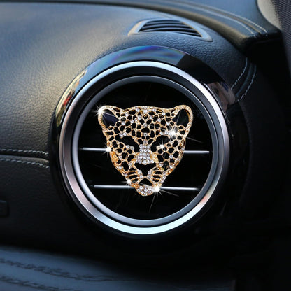 5 Pcs Fluffy Cheetah Steering Wheel Cover Car Accessories Set Warm Soft Universal 14.5-15 Inch Leopard Print Fuzzy Faux Fur for Men and Women (Ginger Yellow)