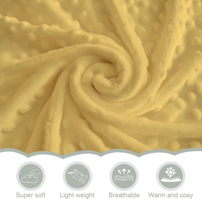 Lemons Baby Blankets for Girl Boy Lemon Branch Leaves Flowers Soft Mink Dotted Backing Double Layer Swaddle Receiving Blanket Tropical Summer Fruits Bed Throw for Newborn Infant Toddler Nursery 30x40