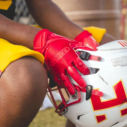 Sports Double Threat Wide Receiver Gloves | UltraTack palm reaches the legal stick limit, PerfectFit material for comfort and breathability, Wrist freedom of motion
