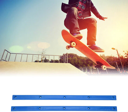 Skateboard Rails, 35.7x1.8cm/14.1x0.7in POM Skateboard Deck Guards Protector Longboard Rib Bones Rails Bumper Sleeve Strip for Skateboards Decks Cruiser
