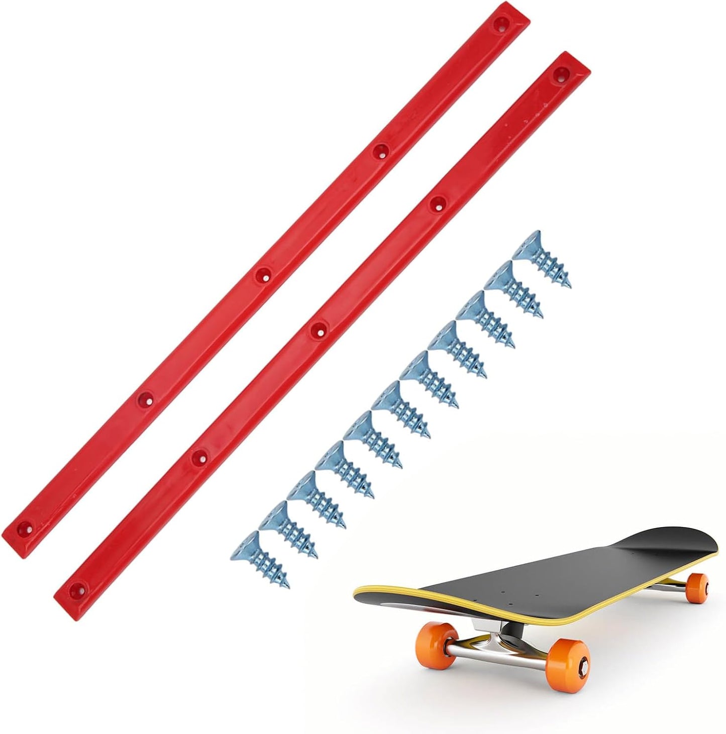 Skateboard Rails, 35.7x1.8cm/14.1x0.7in POM Skateboard Deck Guards Protector Longboard Rib Bones Rails Bumper Sleeve Strip for Skateboards Decks Cruiser