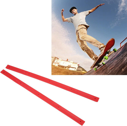 Skateboard Rails, 35.7x1.8cm/14.1x0.7in POM Skateboard Deck Guards Protector Longboard Rib Bones Rails Bumper Sleeve Strip for Skateboards Decks Cruiser