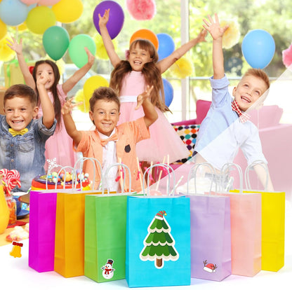 25 PCS Small Gift Bags Yellow Kraft Paper Bags with Handles for Party Favor (6.3 x 3.1 x 8.6 In)