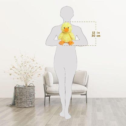 Rose Duck Soft Plush Stuffed Animal Toy, Yellow 12 Inch | Soft Cuddly Plushie Hugger Toy for Boys Girls,Cute Gifts for Kids or Girlfriend,Comfort & Cuddling