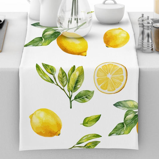 Lemons Spring Summer Table Runner Seasonal Kitchen Dining Table Decoration for Home Party Holidays
