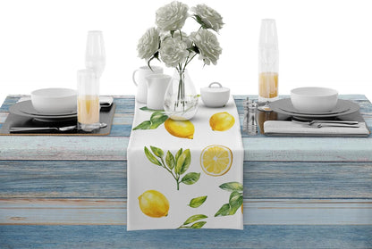Lemons Spring Summer Table Runner Seasonal Kitchen Dining Table Decoration for Home Party Holidays
