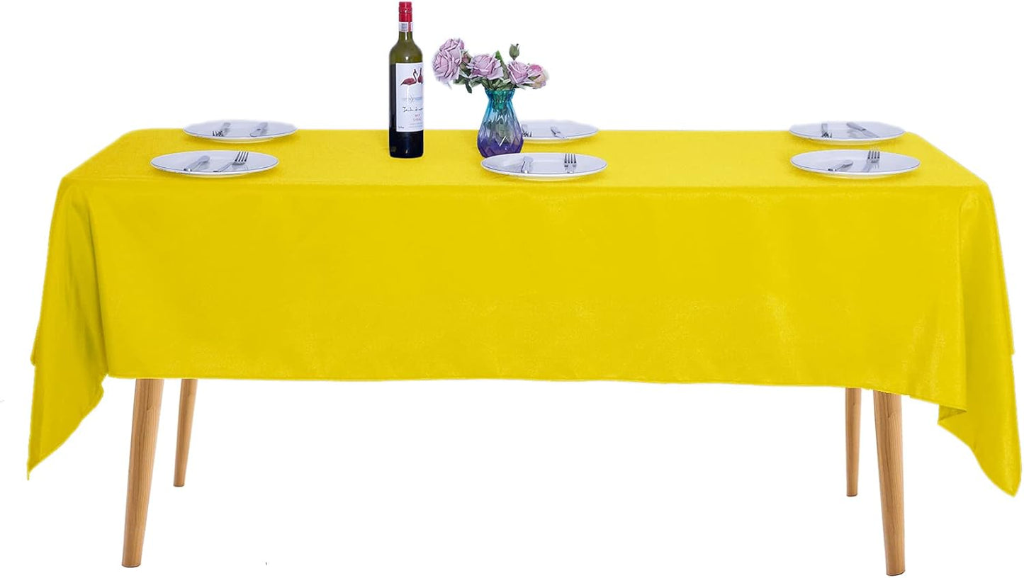 2pack 60x120 Inch Yellow Rectangular Tablecloth 6 Feet Table Cloth in Polyester Fabric for Wedding/Banquet/Restaurant/Parties