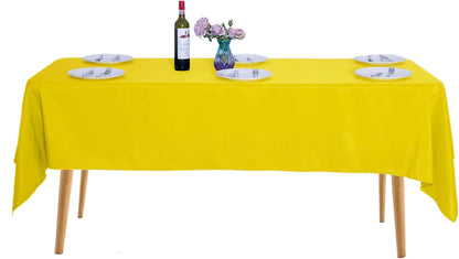 2pack 60x120 Inch Yellow Rectangular Tablecloth 6 Feet Table Cloth in Polyester Fabric for Wedding/Banquet/Restaurant/Parties