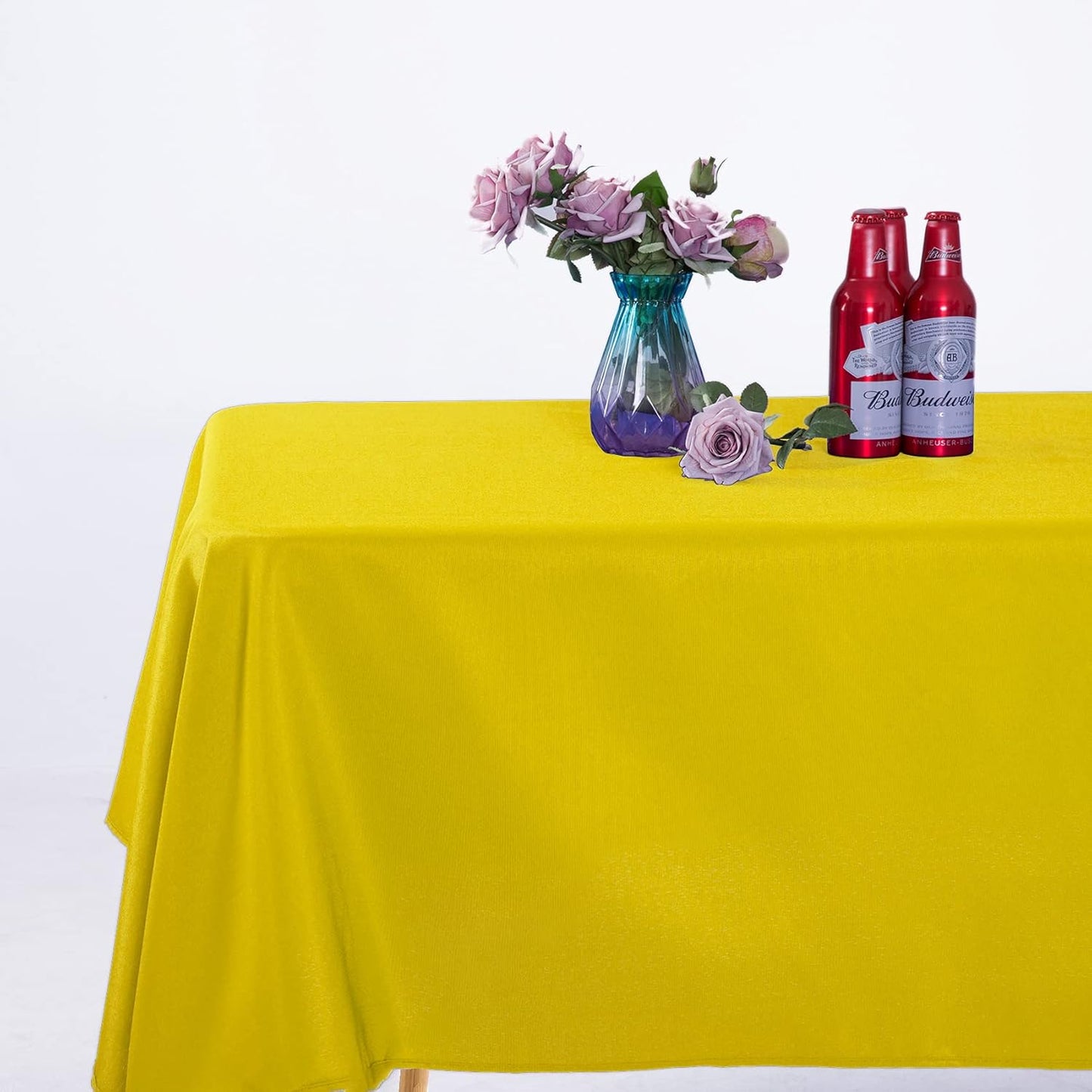 2pack 60x120 Inch Yellow Rectangular Tablecloth 6 Feet Table Cloth in Polyester Fabric for Wedding/Banquet/Restaurant/Parties