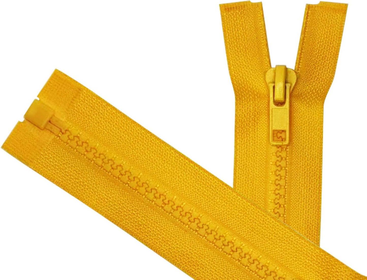 2PCS #5 6 Inch Loquat Yellow Separating Jacket Zippers for Sewing Coats, Molded Plastic Bulk Zippers(LoquatYellow 6" 2PCS)
