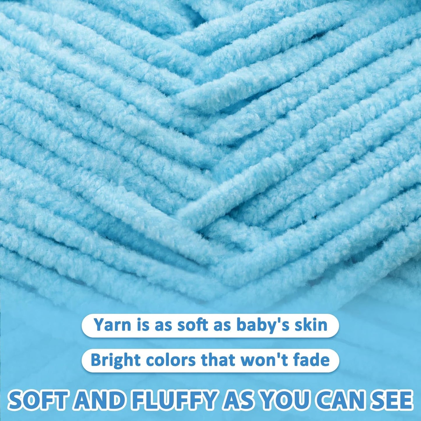 Chenille Yarn for Crocheting - Soft Blanket Yarn - 50g/1.76oz, 60m/65yard (Yellow)
