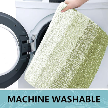 Microfiber Bathroom Rugs, Shaggy Soft and Absorbent Contour Toilet Rugs, Thick Plush Machine Washable Dry Bath Mats for Toilet Base, 24x16, Mustard Yellow, Rectangular