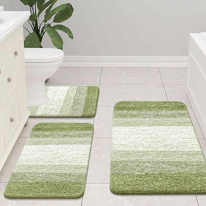 Microfiber Bathroom Rugs, Shaggy Soft and Absorbent Contour Toilet Rugs, Thick Plush Machine Washable Dry Bath Mats for Toilet Base, 24x16, Mustard Yellow, Rectangular