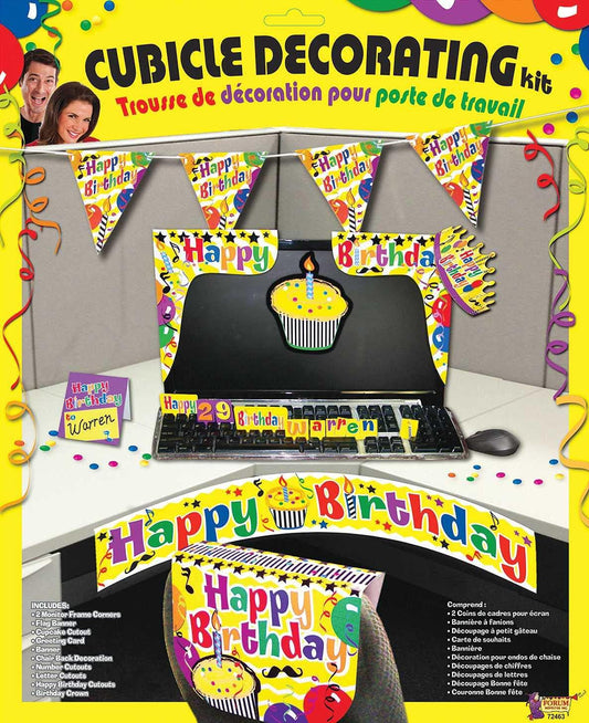 Forum Novelties Office Cubicle Decorating Kit, Yellow Birthday