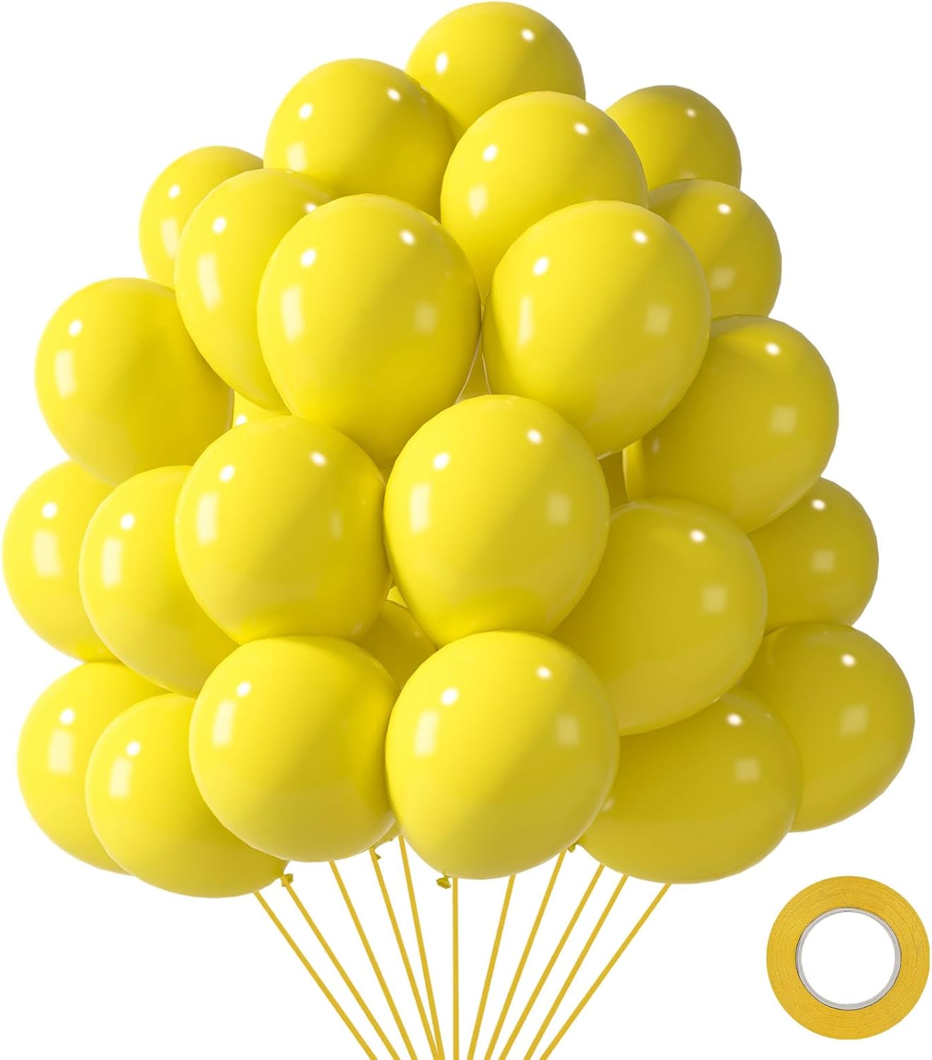 110 PCS Lemon Yellow Balloons, 12 Inch Bright Yellow Latex | Birthday Bridal Shower Wedding, Sunflower Bridal Shower Hawaiian Beach Lemon Theme Party Decorations