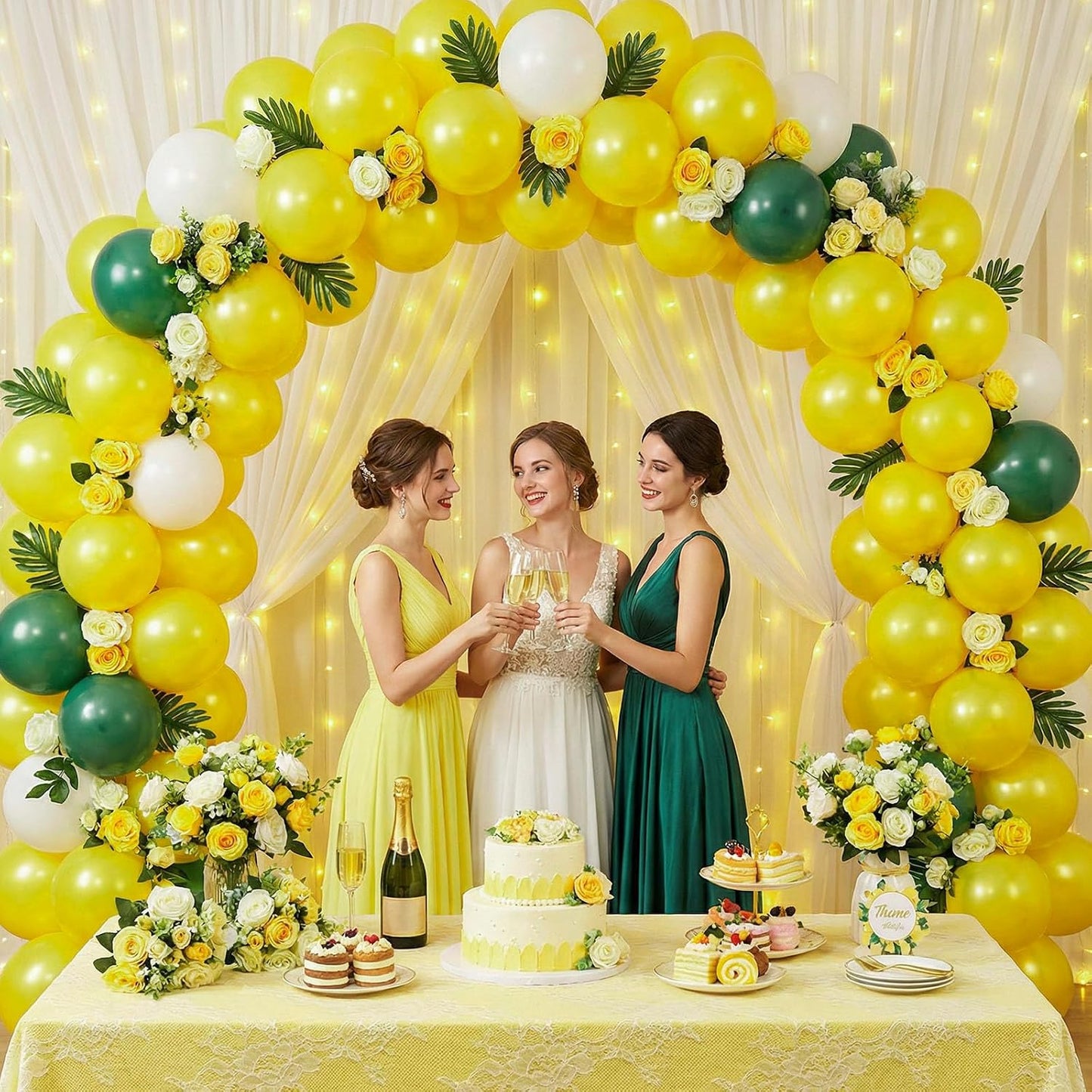 110 PCS Lemon Yellow Balloons, 12 Inch Bright Yellow Latex | Birthday Bridal Shower Wedding, Sunflower Bridal Shower Hawaiian Beach Lemon Theme Party Decorations