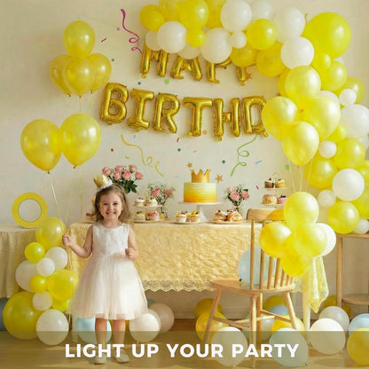 110 PCS Lemon Yellow Balloons, 12 Inch Bright Yellow Latex | Birthday Bridal Shower Wedding, Sunflower Bridal Shower Hawaiian Beach Lemon Theme Party Decorations