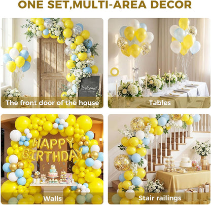 110 PCS Lemon Yellow Balloons, 12 Inch Bright Yellow Latex | Birthday Bridal Shower Wedding, Sunflower Bridal Shower Hawaiian Beach Lemon Theme Party Decorations