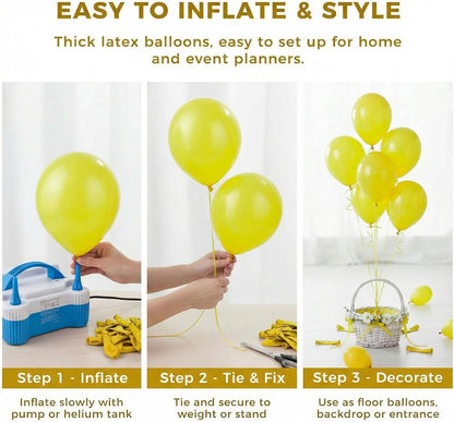 110 PCS Lemon Yellow Balloons, 12 Inch Bright Yellow Latex | Birthday Bridal Shower Wedding, Sunflower Bridal Shower Hawaiian Beach Lemon Theme Party Decorations