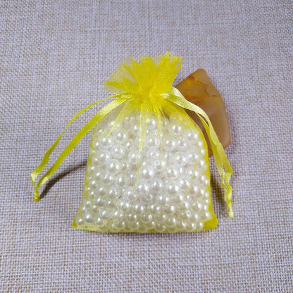 4x6 Inch Sheer Organza Gift Bags with Drawstring,Set of 50 Yellow | Funny Sachet for Jewelry,Candy,Fabric Mesh Ribbon Pouches for Baby Shower,Birthday,Party Favors,Wedding,Bridal Shower,Holiday