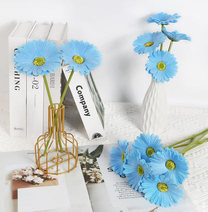 Daisy Flowers Artificial,20PCS Yellow Gerbera Daisy Artificial Flowers Fake Daisies for Wedding Party Office Home Decorations(Yellow)